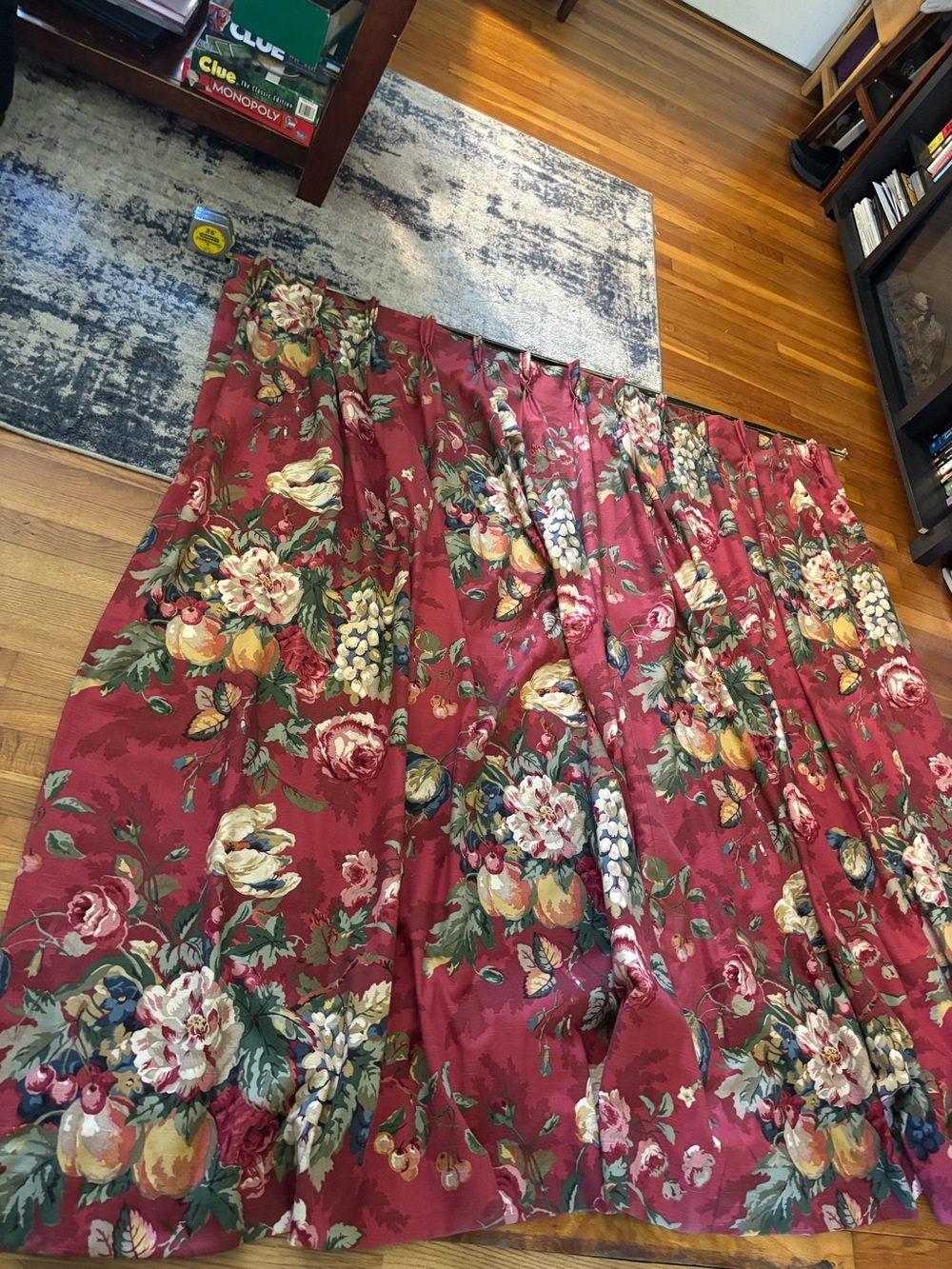 P. Kaufmann Queensland Crimson Floral Drapery Curtain Panels Set of 2
